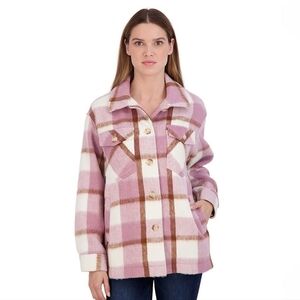 Plaid Pink and White Jacket Size Large - Sebby